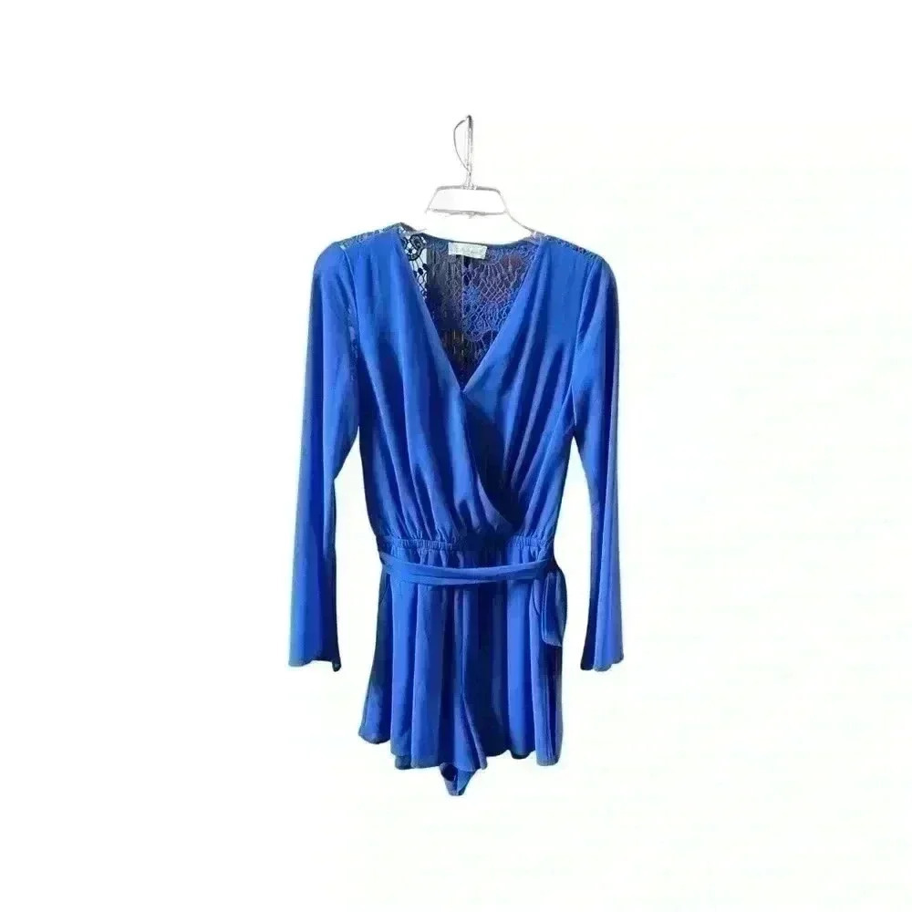 Blue Altar'd State  State Long Sleeve Romper Size Small Excellent used condition